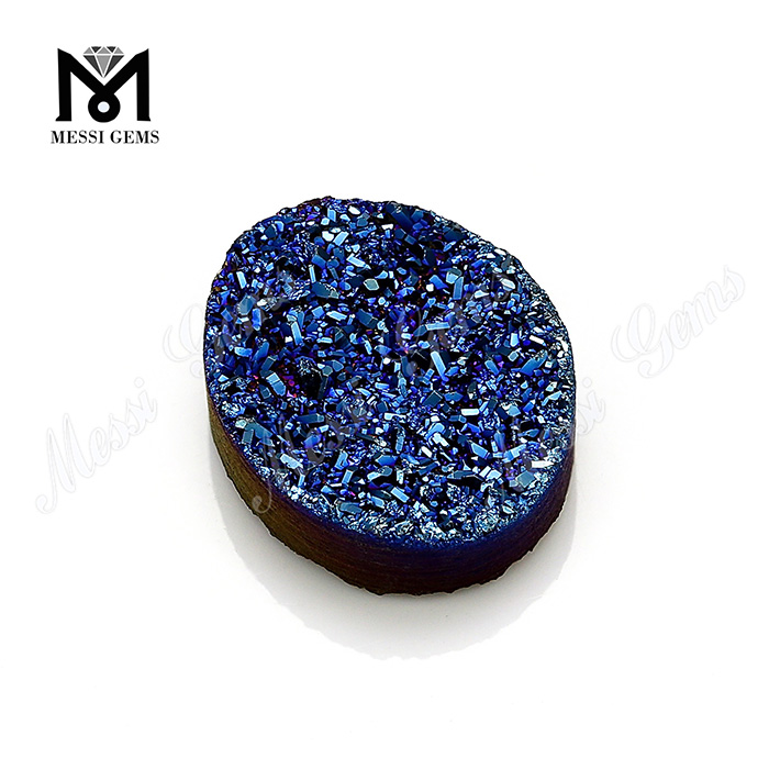 Ágata Druzy Cabujón Chapado Druzy Ágata Forma ovalada Druzy Ágata Cuentas