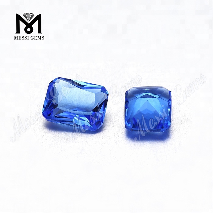 Venta al por mayor Suelto 6 x 8 mm Octágono Azul Hydro Cuarzo