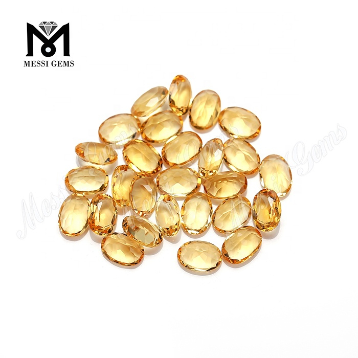 Piedras preciosas sueltas cortadas en pera baratas de 5x7 mm, citrino natural de fábrica