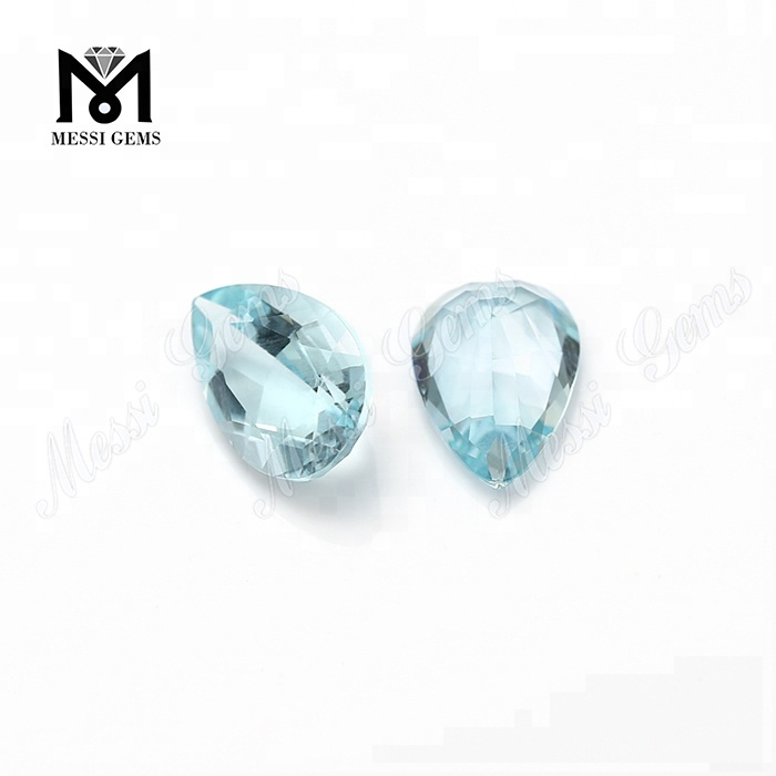 Fábrica de Wuzhou piedras preciosas sueltas 8*12mm pera aguamarina precio de piedra