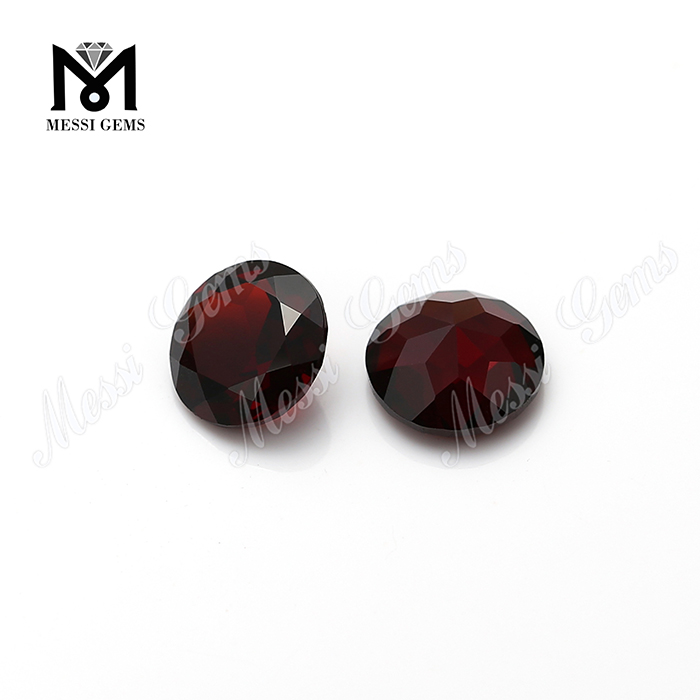 Precio de piedras preciosas de granate rojo natural de corte redondo de 9 mm barato chino