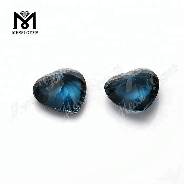 piedras preciosas sueltas piedra de topacio azul de Londres natural en forma de corazón