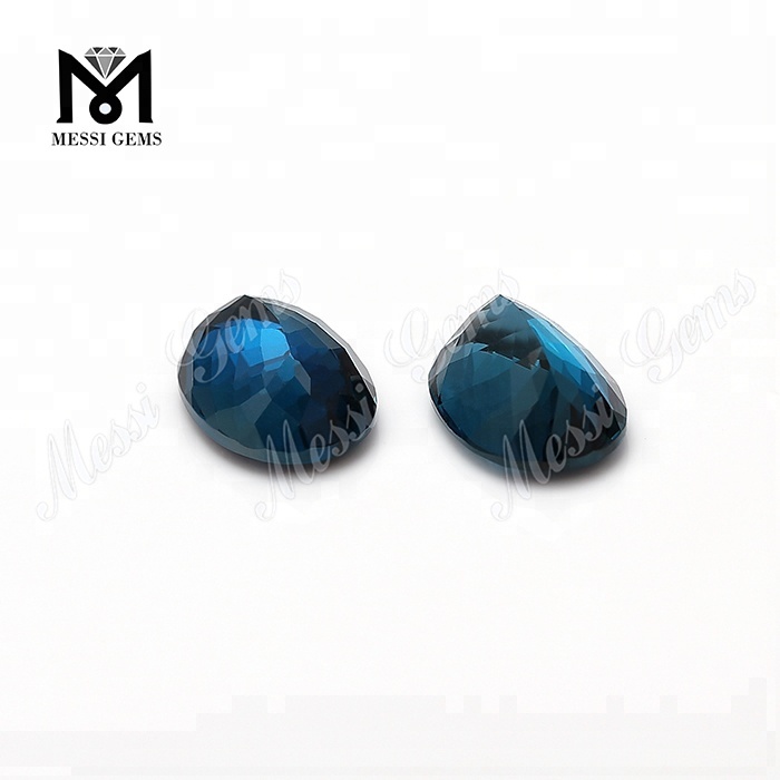 Piedras de topacio azul Londres natural de forma ovalada de 8x10 mm