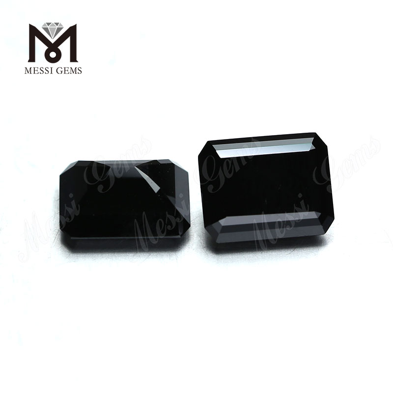 Corte de esmeralda de piedras preciosas sueltas sintéticas de precio de fábrica de diamantes de moissanita negra 