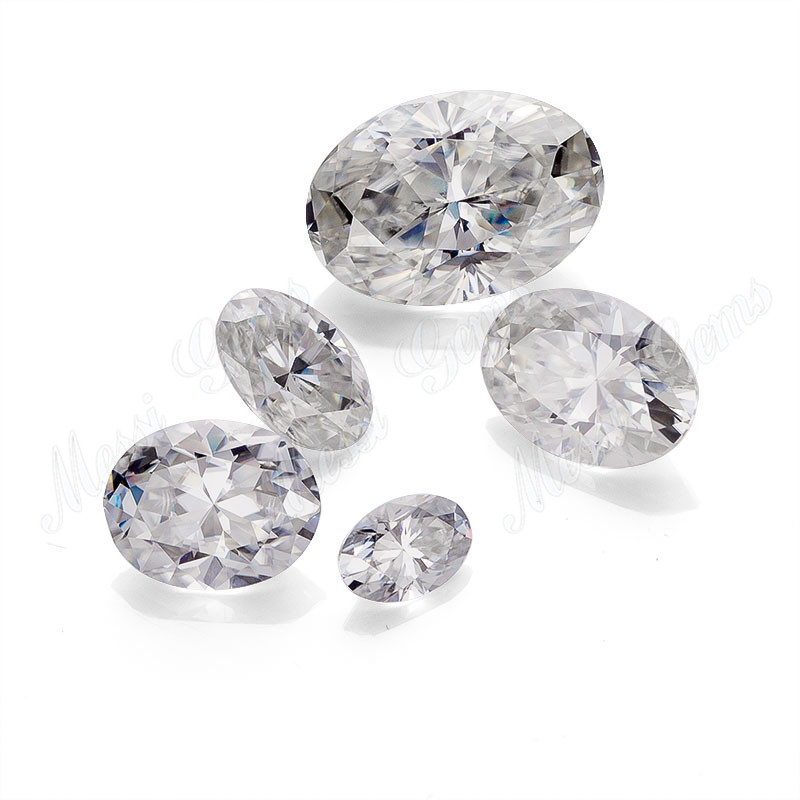 Moissanite de corte ovalado suelto de 7x5 mm de color blanco sintético a precio mayorista