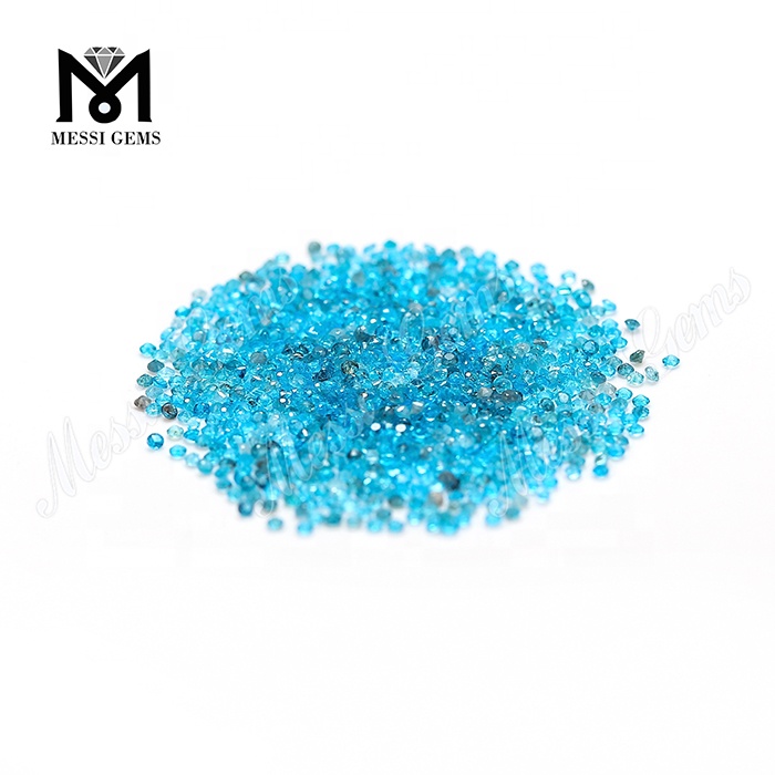 Piedras preciosas de apatita natural sueltas de color azul de 1,5 mm cortadas a máquina