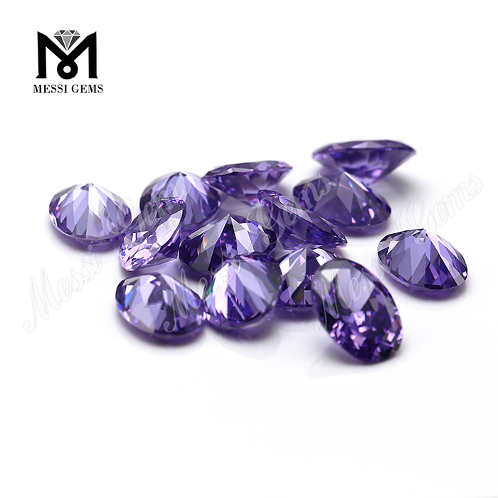 grandes piedras sueltas facetadas de corte ovalado color lavanda zirconia cúbica cz