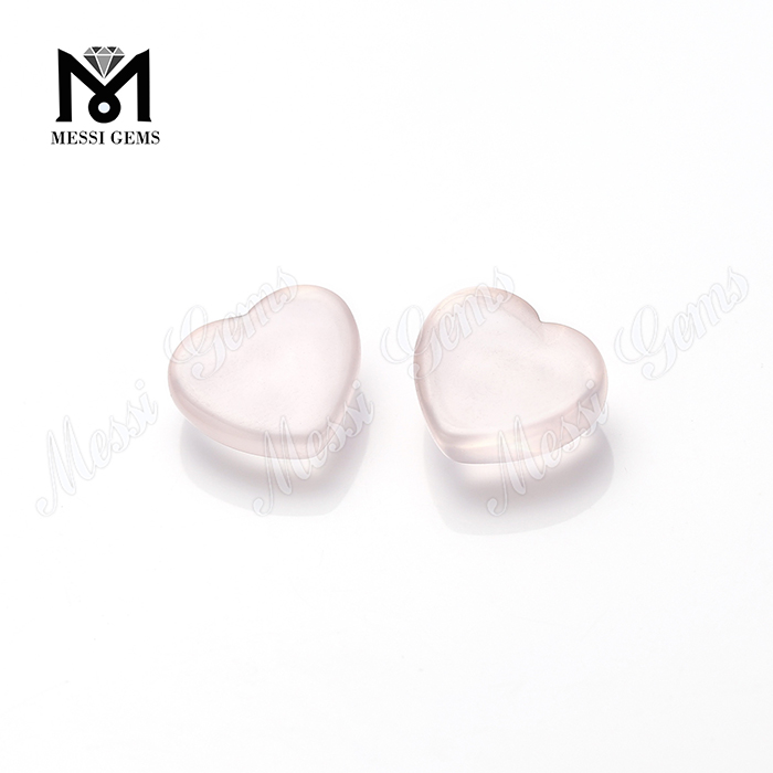 Piedras preciosas de cabujón de corazón Piedras de cuarzo rosa sueltas naturales