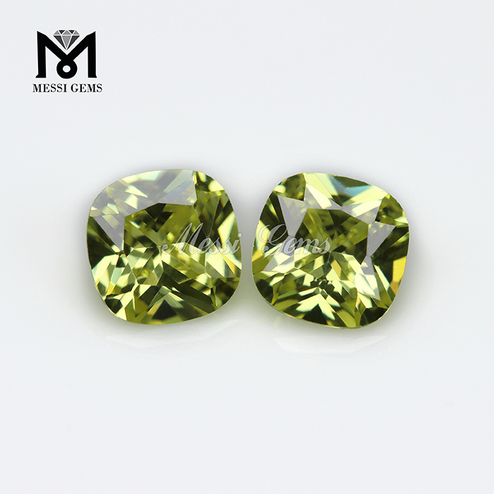 Piedra preciosa de cristal de peridoto cortada a máquina, piedra de cristal sintética a precio barato