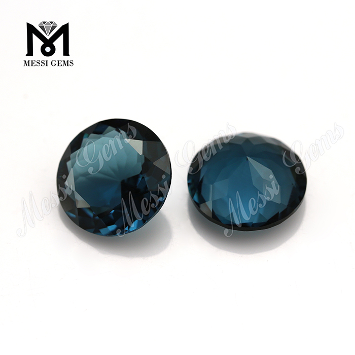 Piedras de cristal facetado esmeralda azul para joyería.