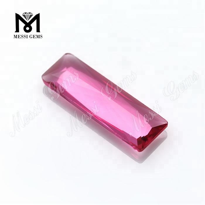 venta al por mayor piedra de cristal de baguette de zafiro rosa de 8x24 mm