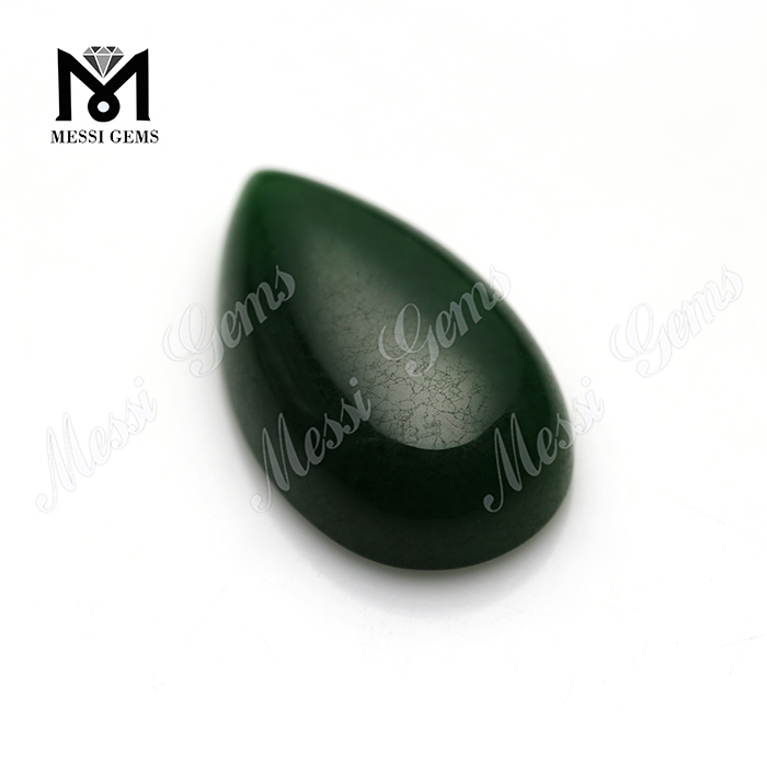 Precio al por mayor en forma de pera 14x24mm piedra de jade verde