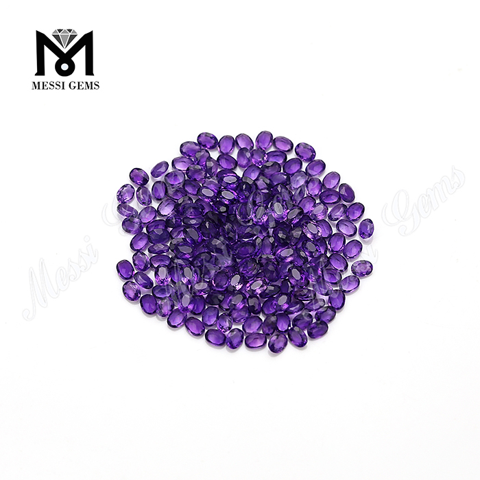 Piedras preciosas naturales de amatista de corte ovalado de 3x4 mm