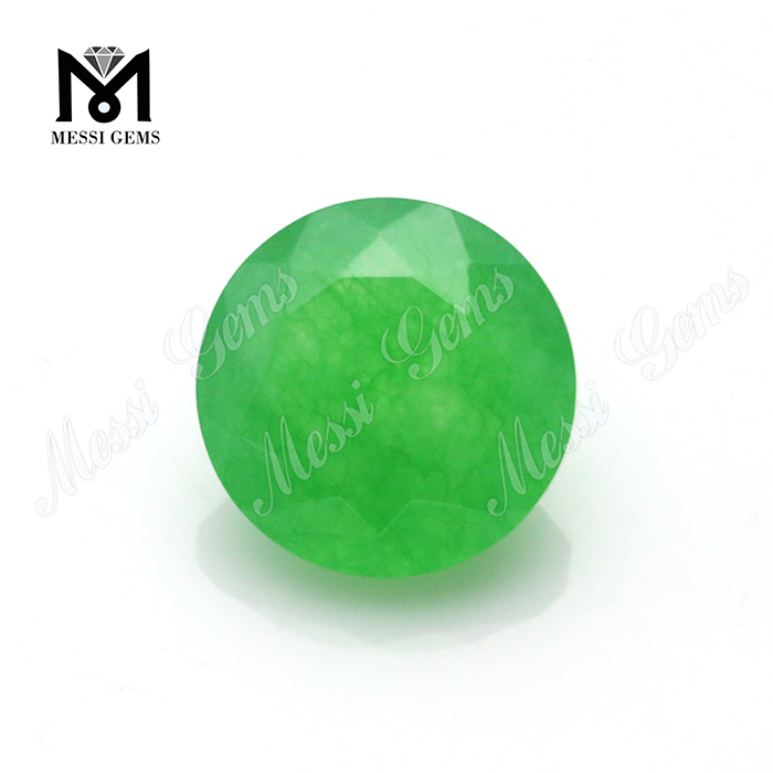Gran oferta, jade facetado redondo de 8mm, jade verde natural suelto