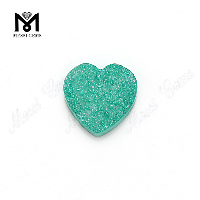 Piedra sintética de ágata druzy natural en forma de corazón de 12x12 mm