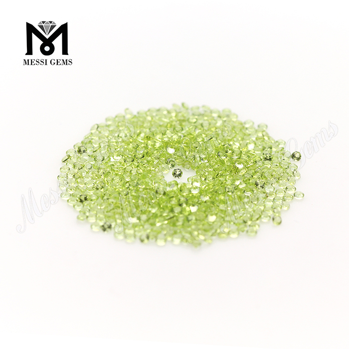 Peridoto natural de piedras preciosas redondas de 2,0 mm a precio mayorista