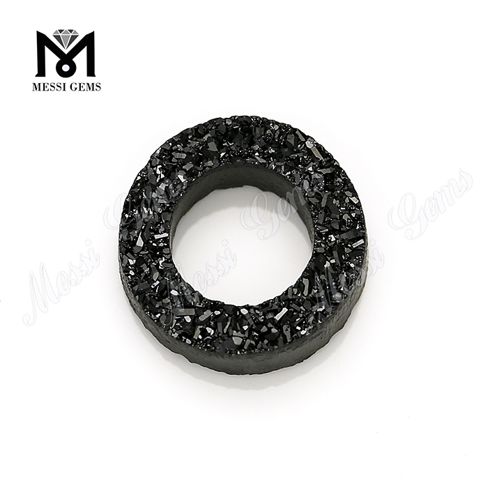 Forma del neumático Druzy Stone Black Druzy Stones Precio al por mayor