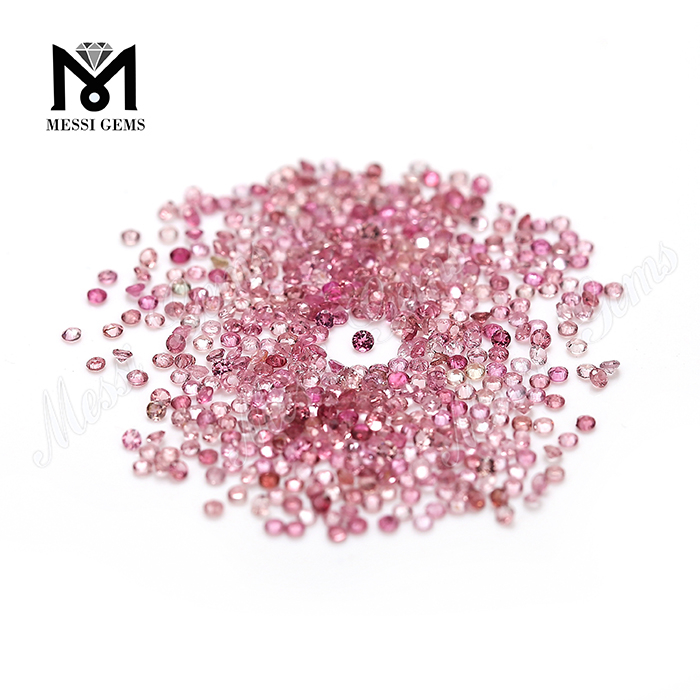 Turmalina rosa natural de 1,4 mm de corte brillante redondo a precio de fábrica