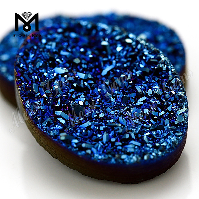 Ágata Druzy Cabujón Chapado Druzy Ágata Forma ovalada Druzy Ágata Cuentas