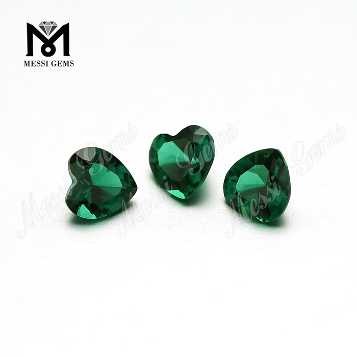 Precio de esmeralda en forma de corazón esmeralda creada al por mayor por quilate
