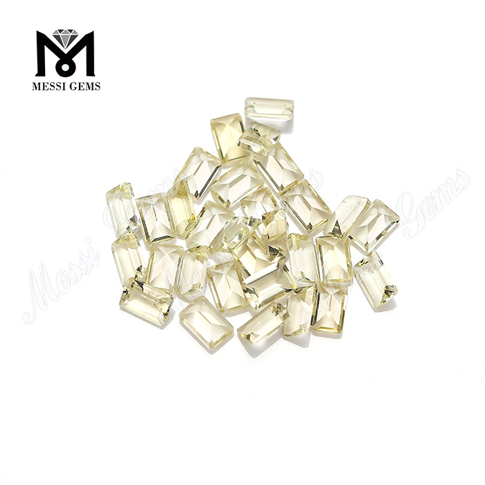 Cristal talla baguette Color limón Piedras preciosas de cuarzo limón natural