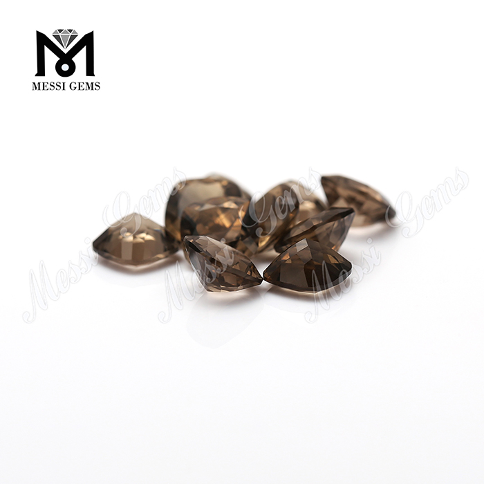Venta al por mayor de piedras preciosas sueltas naturales de cuarzo ahumado facetado de alta calidad