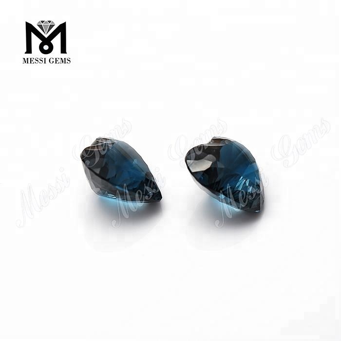 piedras preciosas sueltas piedra de topacio azul de Londres natural en forma de corazón