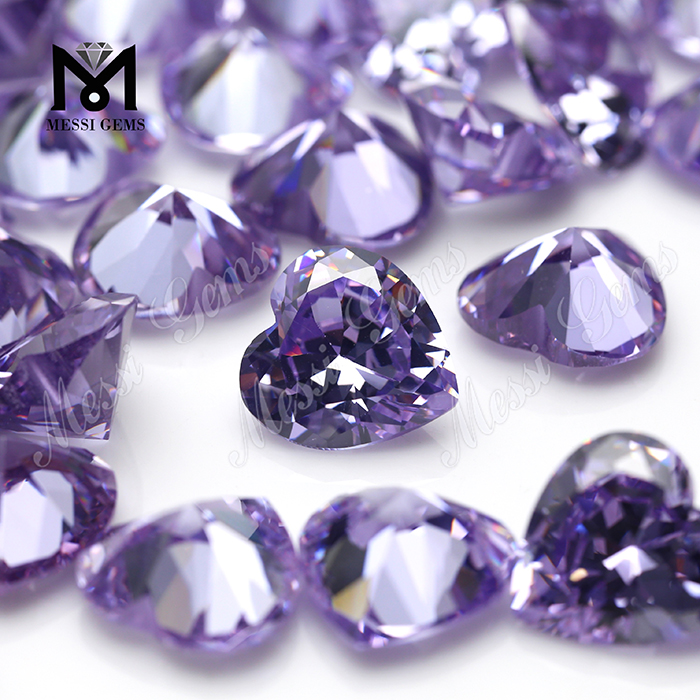 Piedra cz de color de fábrica, piedra preciosa de zirconia cúbica lavanda suelta
