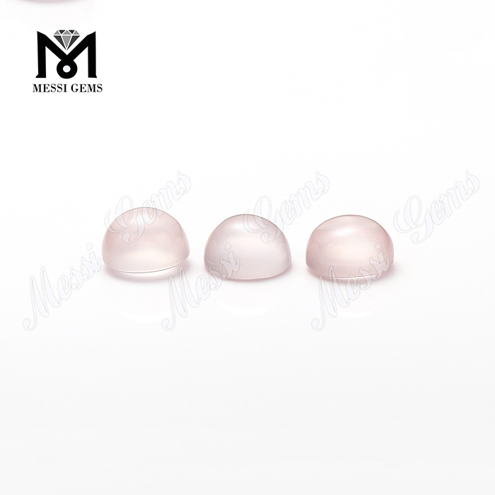 Piedras preciosas de cabujón redondas Piedras de cuarzo rosa natural sueltas