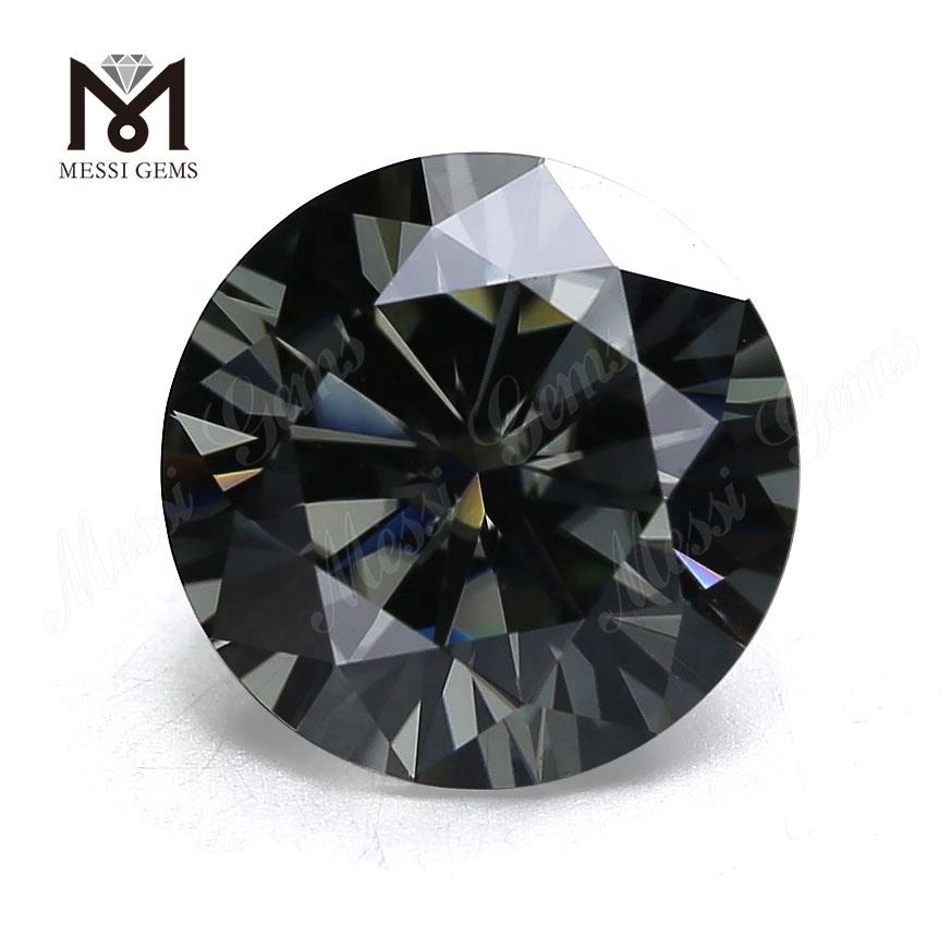 Venta al por mayor moissanite diamante redondo 11mm gris moissanite sintético precio de piedra suelta
