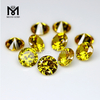 Piedra preciosa de circonita cúbica sintética con corte de diamante redondo brillante amarillo dorado