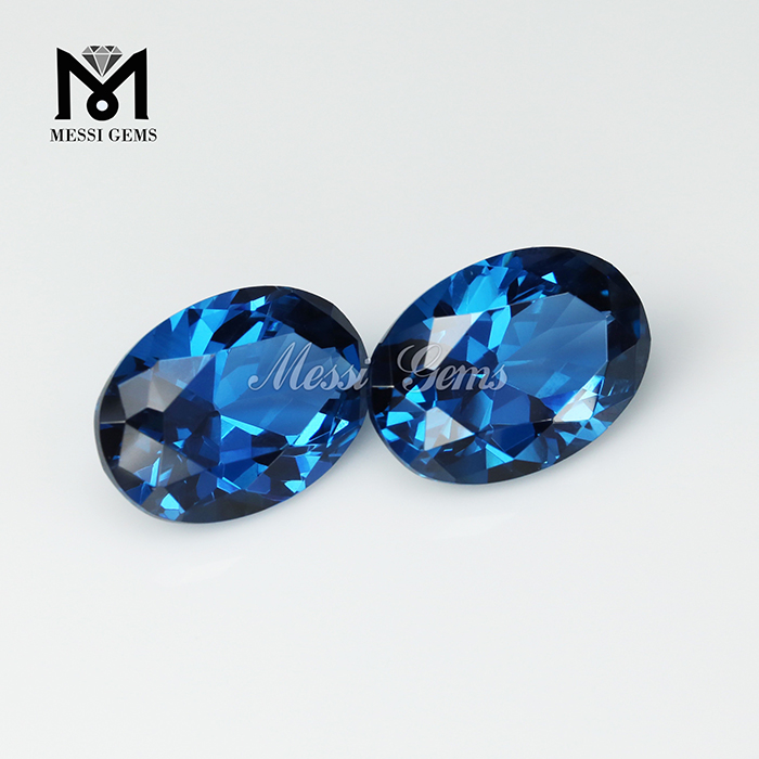 Piedras de espinela sintéticas azules ovaladas de 10 x 14 mm 120#