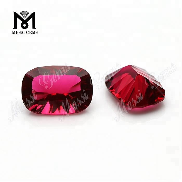 Cojín 13 X 18 MM Cristal Rojo Corte Cóncavo Piedra Preciosa