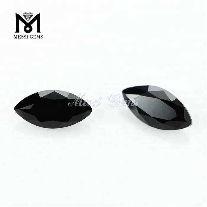 Piedra marquesa suelta de 3,5 x 7 mm cortada a máquina, piedra de espinela negra natural, precio