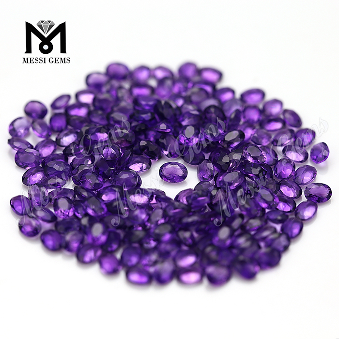 Piedras preciosas naturales de amatista de corte ovalado de 3x4 mm