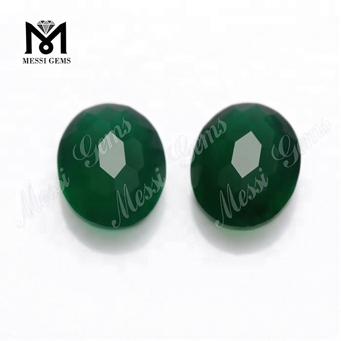 Ágata verde natural al por mayor ovalada de 8x10MM