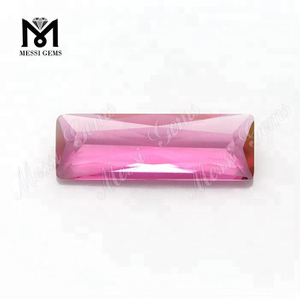 venta al por mayor piedra de cristal de baguette de zafiro rosa de 8x24 mm