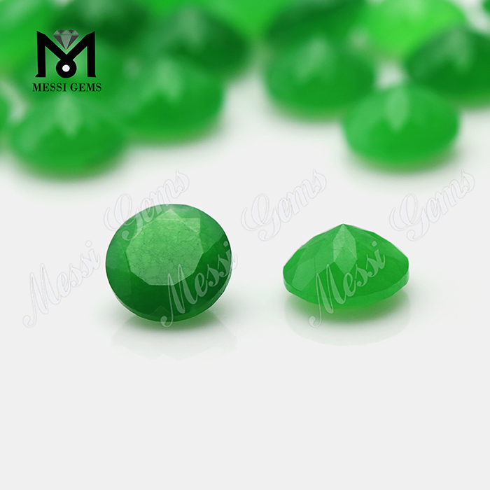 Gran oferta, jade facetado redondo de 8mm, jade verde natural suelto