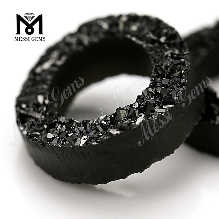 Forma del neumático Druzy Stone Black Druzy Stones Precio al por mayor