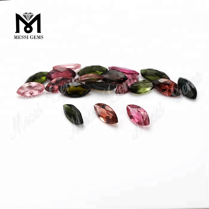 Fabricante mayorista Natural Multi Tourmaline 5 x 10 mm Marquise Cut Gemstone
