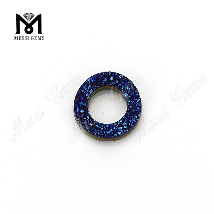 Abalorios Druzy de ágata de piedras preciosas sueltas Piedra Druzy azul de 10 mm