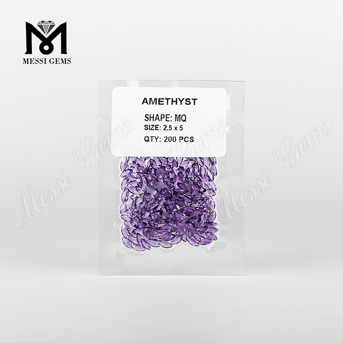 Amatista natural con forma de marquesa a precio de piedras preciosas al por mayor
