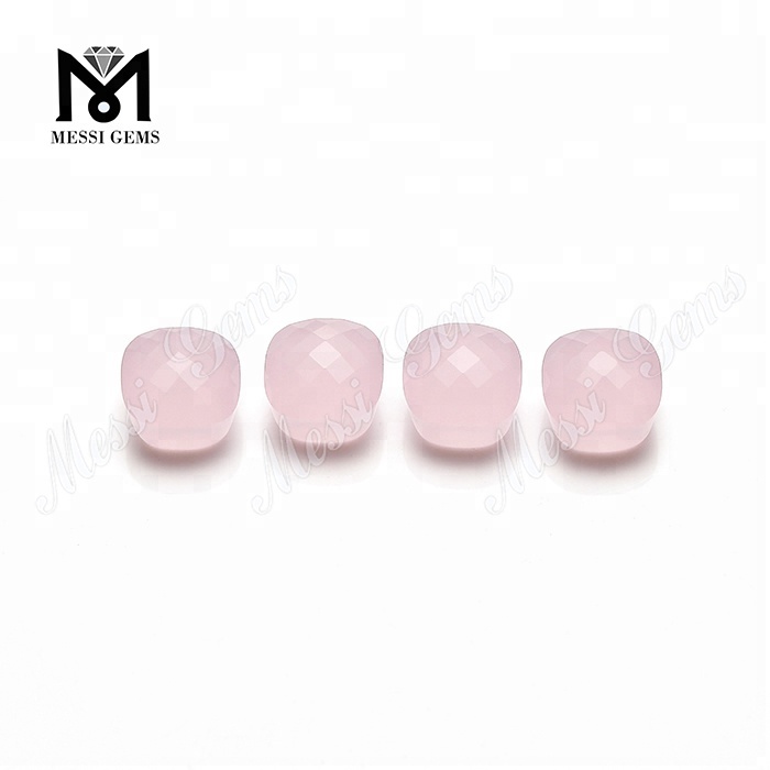 Piedra de cristal rosa sintética con forma de hongo, piedra preciosa de cristal