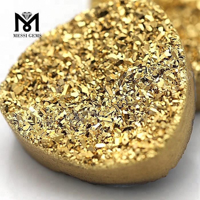 Venta al por mayor de trillones de piedras preciosas de ágata drusa natural de oro cortado.
