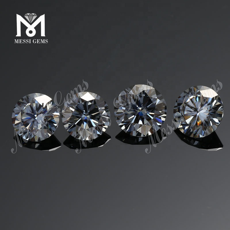Venta al por mayor moissanite diamante redondo 11mm gris moissanite sintético precio de piedra suelta