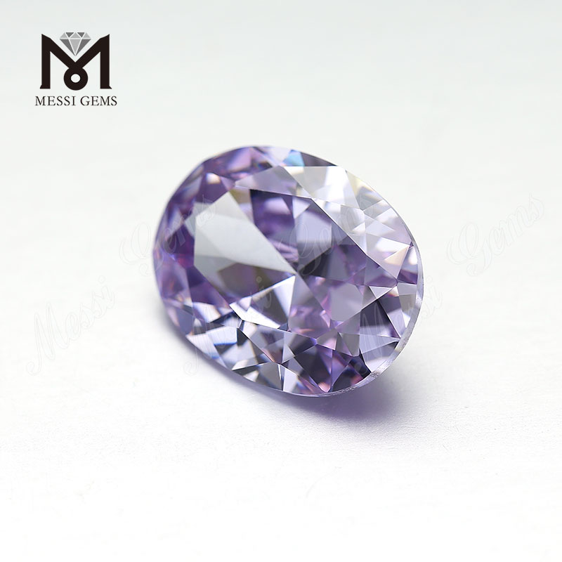 grandes piedras sueltas facetadas de corte ovalado color lavanda zirconia cúbica cz