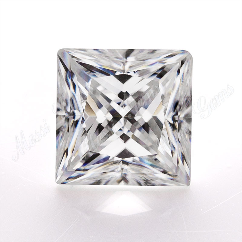 Diamante moissanite de piedra suelta de corte princesa cuadrado