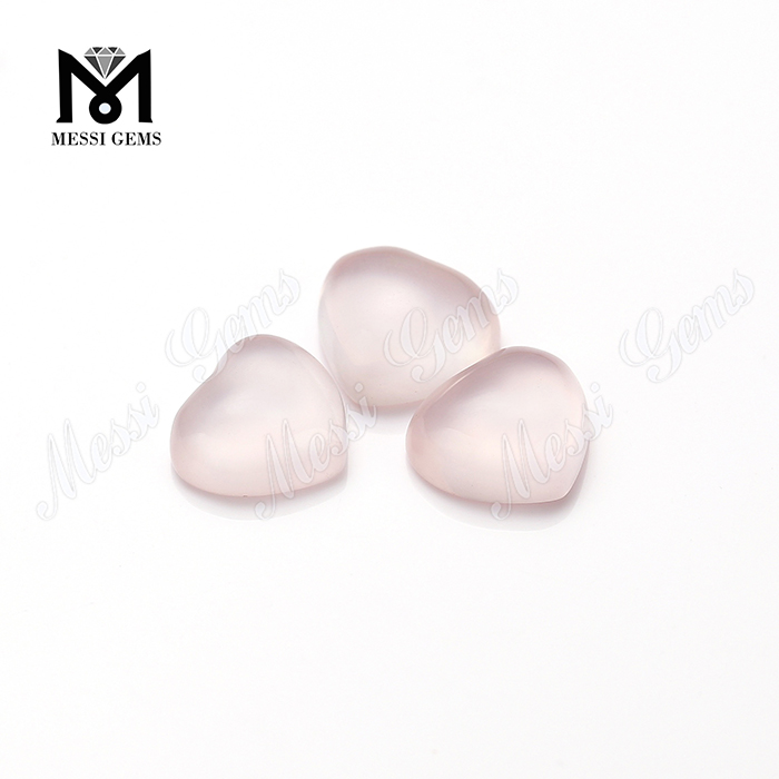 Piedras preciosas de cabujón de corazón Piedras de cuarzo rosa sueltas naturales