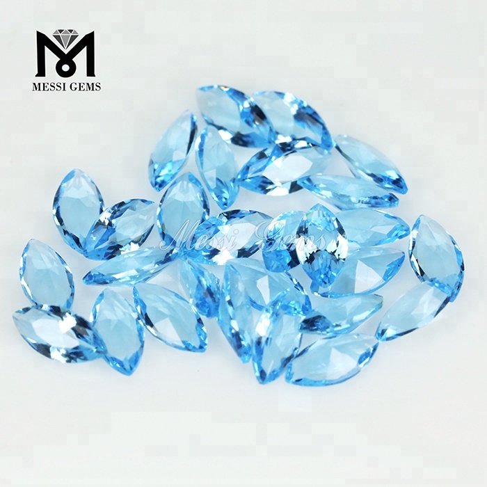 Cristal talla marquesa azul claro facetado 3 x 6 mm Piedras preciosas sueltas de vidrio