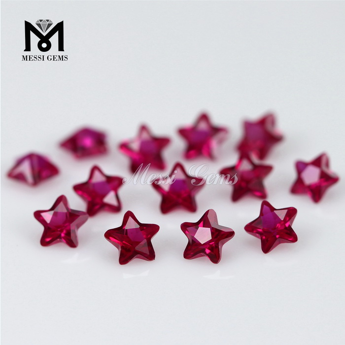 5 * 5 mm Corte estrella 5 # Corindón sintético rubí